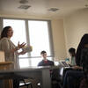 Female professor speaking in class